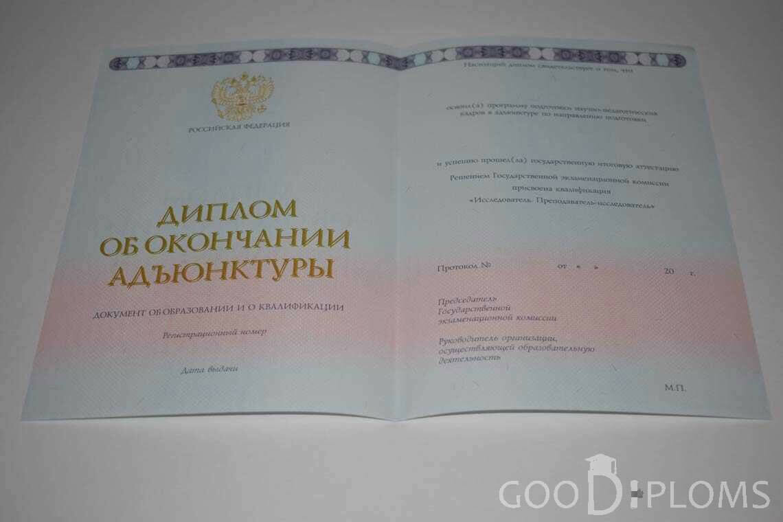 Диплом Адъюнктуры период выдачи 2014-2020 - Москву